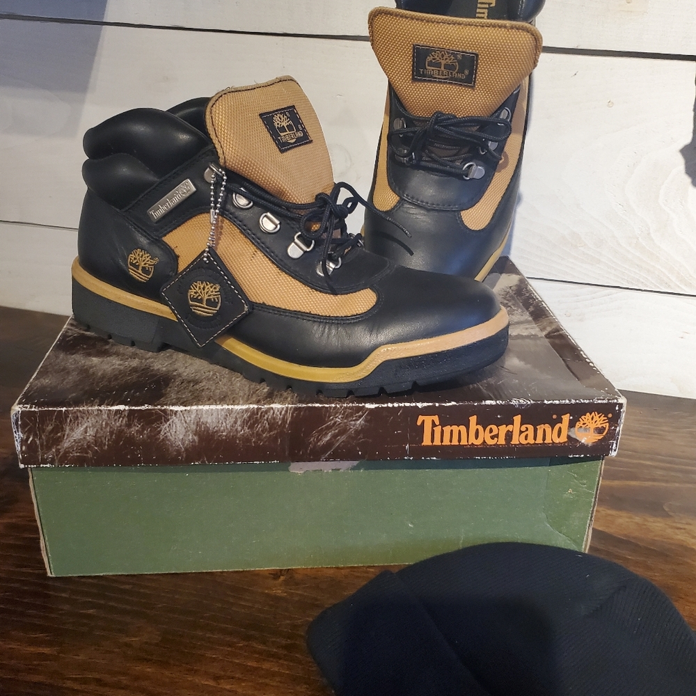 Vintage Timberland Field Boots Black/Wheat Size 10